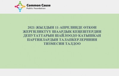 2021-жылдын 11-апрелинде өткөн жергиликтүү шаардык кеңештердин депутаттарын шайлоодо катышкан партиялардын талапкерлеринин тизмесин талдоо