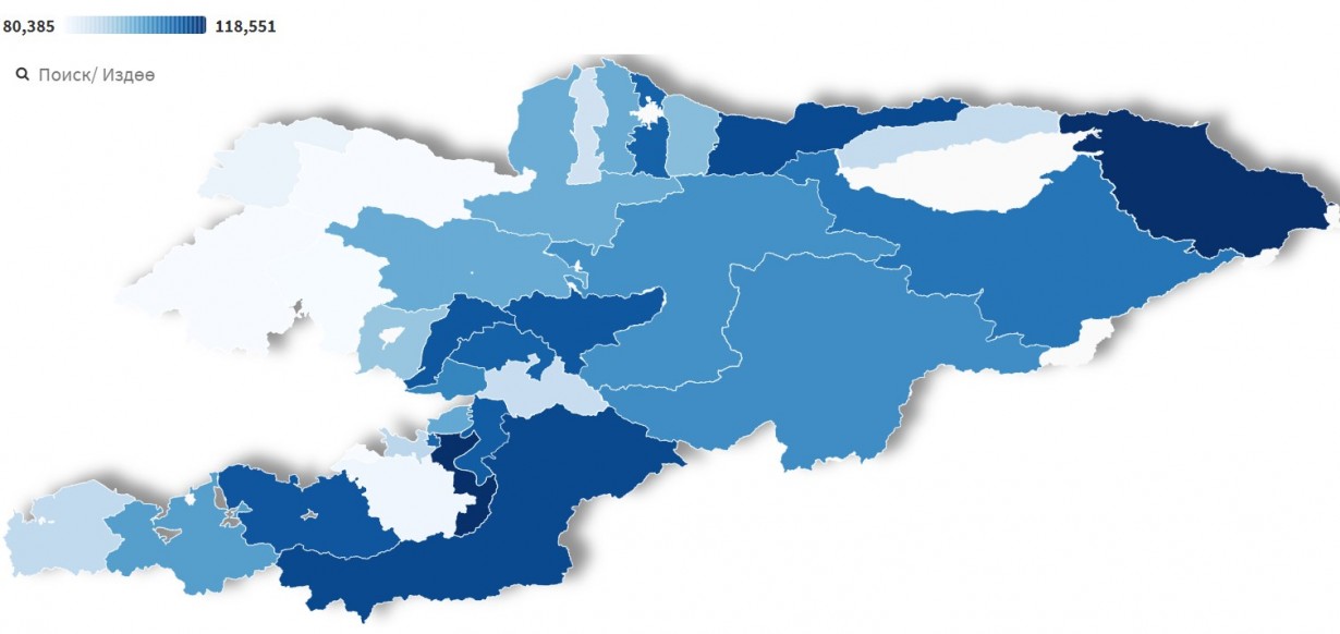 Open election data. Voters map by District